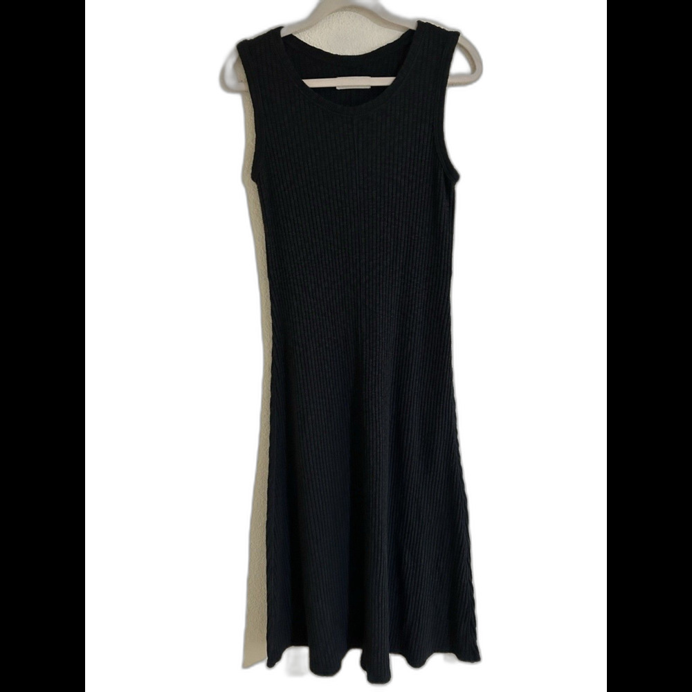 Everlane Sweater Dress Womens Medium Gray Organic Cotton Ribbed Knit Tank Maxi